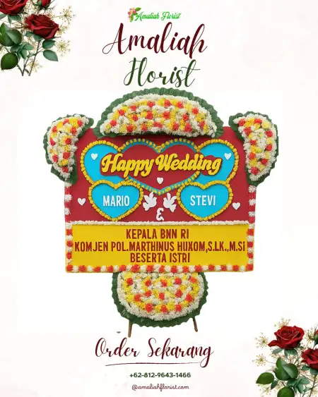 Papan Bunga Pernikahan Bener Kelipah